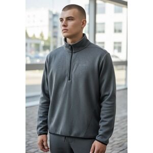 Nike Dri-FIT Mens 3XL Quarter Zip Pullover Sweatshirt Gray Heathered Fleece 3TG